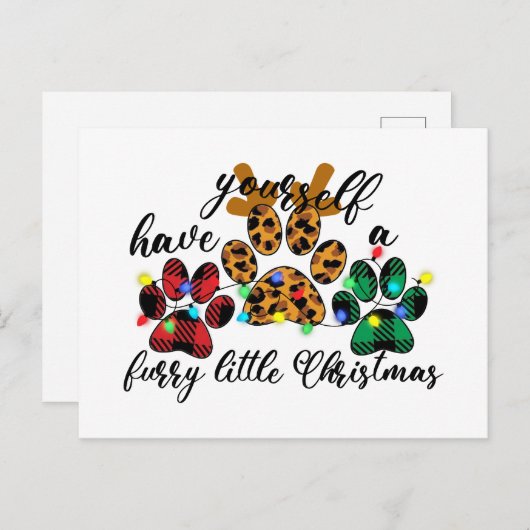 Pet Paws hebben je zelf een fijne kerst Briefkaart (Voorkant / Achterkant)