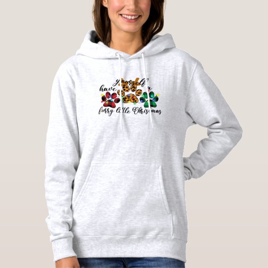 Pet Paws hebben je zelf een fijne kerst Hoodie (Voorkant)