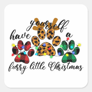 Pet Paws hebben je zelf een fijne kerst Vierkante Sticker