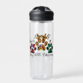 Pet Paws hebben je zelf een fijne kerst Waterfles (Voorkant)