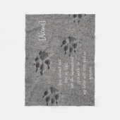 Pet Paws in Cement - Altijd daar Fleece Deken (Voorkant)
