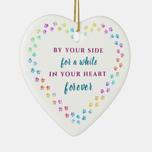 Pet Paws Memorial Voeg naam toe: kerkerkerkerkerst Keramisch Ornament (Rechts)