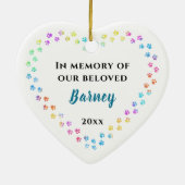 Pet Paws Memorial Voeg naam toe: kerkerkerkerkerst Keramisch Ornament (Achterkant)