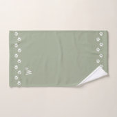 Pet Paws & Monogram on Sage Green Bath Towel Set Bad Handdoek (Handdoek)