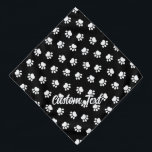 Pet Paws Pattern Bandana<br><div class="desc">Animals paws. Seamless pattern. Custom background color. Custom text.</div>