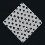 Pet Paws Pattern Bandana<br><div class="desc">Animals paws. Seamless pattern. Custom background color. Custom text.</div>