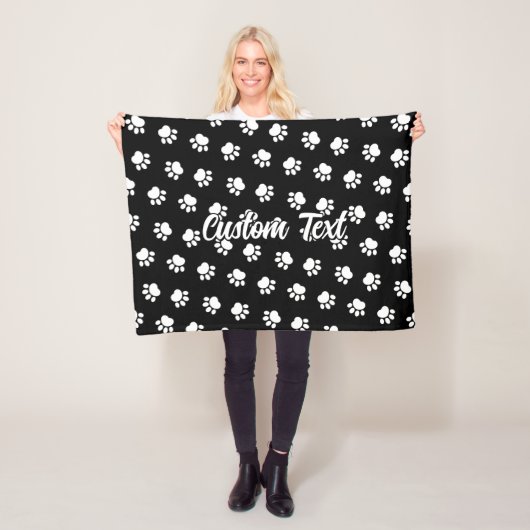 Pet Paws Pattern Fleece Blanket (In situ)