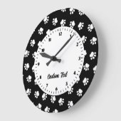 Pet Paws Pattern Large Clock Grote Klok (Hoek)