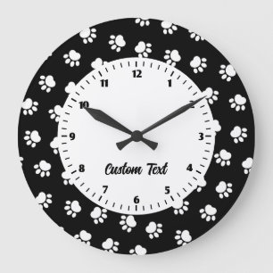 Pet Paws Pattern Large Clock Grote Klok