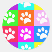 "Pet Paws" Ronde Sticker (Voorkant)