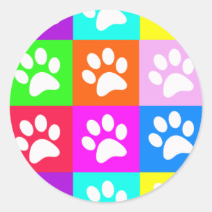 "Pet Paws" Ronde Sticker