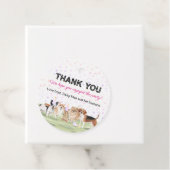 Pet Pawty Pink Custom Dog Birthday Party Bedankjes Labels (In situ)