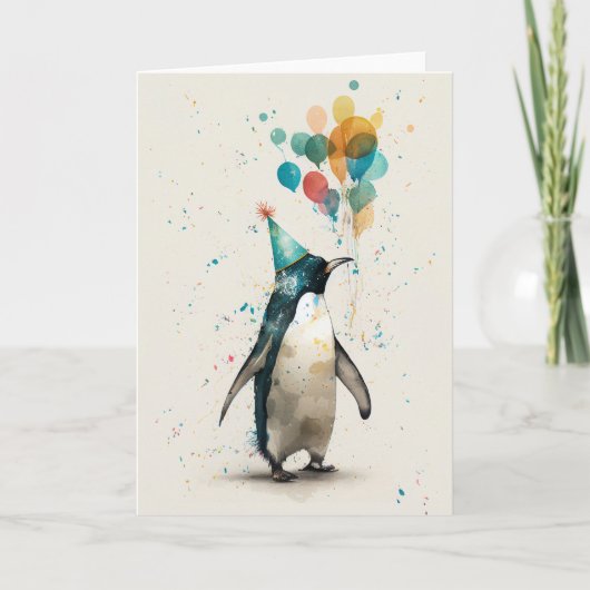 Pet Penguin Folded Wenskaart Bedankkaart (Voorkant)