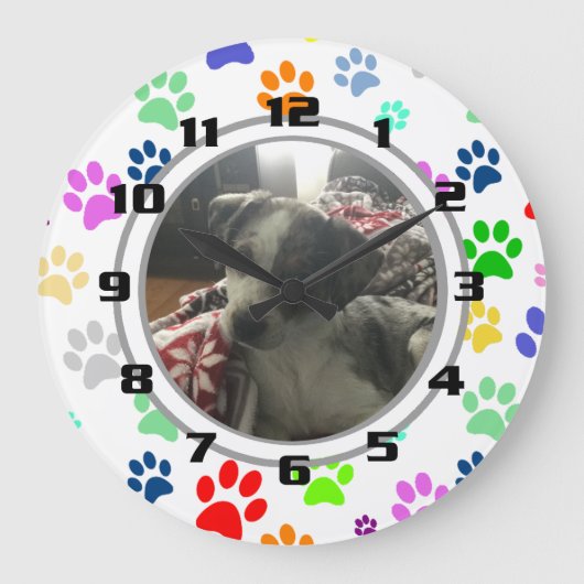 Pet Pet Pet Pattern Uw Pat Afbeelding Grote Klok (Voorkant)