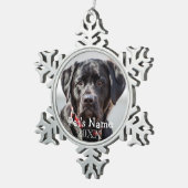 Pet Photo Aangepast kerstcadeautje Tin Sneeuwvlok Ornament (Rechts)