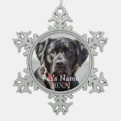 Pet Photo Aangepast kerstcadeautje Tin Sneeuwvlok Ornament (Voorkant)
