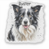Pet Photo Add Pet Name Personalize Sticker (Voorkant)