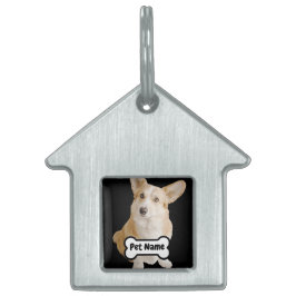 Pet Photo Afbeelding en naam in Dog Bone Huisdieren Naamplaatje