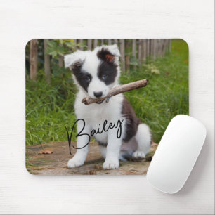 Pet Photo Black Script Mousepad Muismat