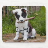 Pet Photo Black Script Mousepad Muismat (Voorkant)