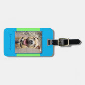 Pet Photo Blue en Green Bagagelabel (Voorkant horizontaal)