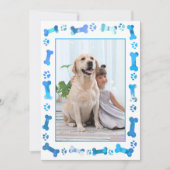 Pet Photo Blue Paw Prins Dog Birthday Kaart (Voorkant)