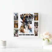 Pet Photo Boxer personaliseren Vierkante Klok (Huis)