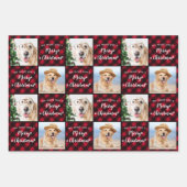 Pet Photo Buffalo Pset Dog Wof Merry Kerstmis Inpakpapier Vel (Voorkant 2)