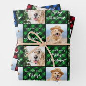 Pet Photo Buffalo Pset Dog Wof Merry Kerstmis Inpakpapier Vel (In situ)