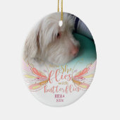 Pet Photo Butterfly Memorial Keramisch Ornament (Rechts)