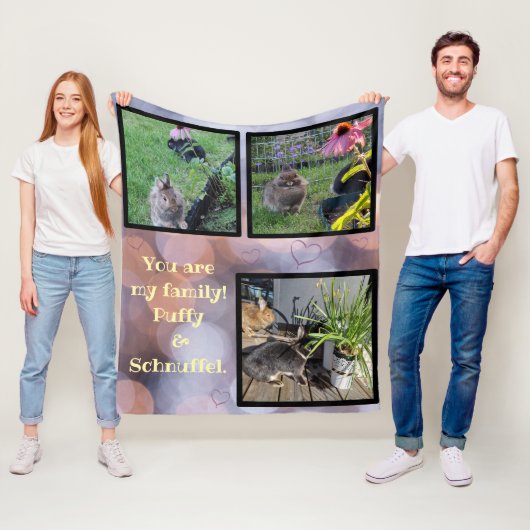 pet photo collage - 3 pictures fleece deken (In situ)