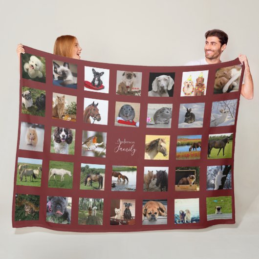PET Photo Collage Blanket - Keepslag/Memorial Burg Fleece Deken (In situ)
