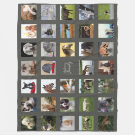 PET Photo Collage Blanket - Keepslag/Memorial Grey Fleece Deken