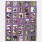 PET Photo Collage Blanket - Keepslag/Memorial Purp Fleece Deken (Voorkant)