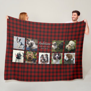 Pet Photo Collage Deken - Buffalo Plaid - Geheugen