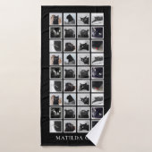 Pet Photo Collage Gepersonaliseerd Dierenvriend Zw Badhanddoek (Badhanddoek)