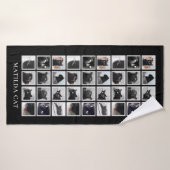 Pet Photo Collage Gepersonaliseerd Dierenvriend Zw Badhanddoek (Badhanddoek)