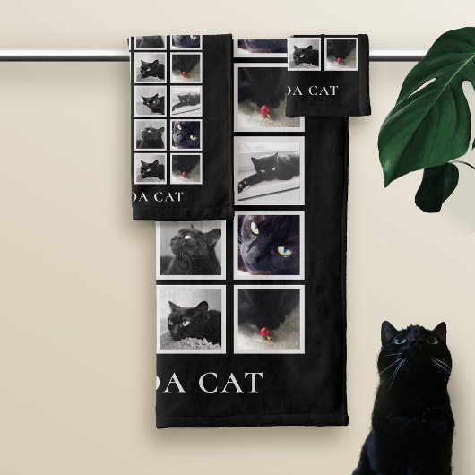 Pet Photo Collage Gepersonaliseerd Dierenvriend Zw Badhanddoek