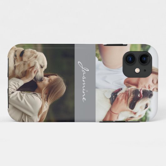 Pet Photo Collage Gray Case-Mate iPhone Case (Achterkant (horizontaal))