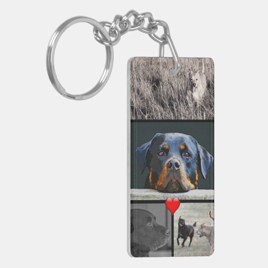 Pet Photo Collage Heart Sleutelhanger (Voorkant Links)