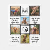 Pet Photo Collage Hondenliefhebber Quote Unieke Ke Fleece Deken (Voorkant)