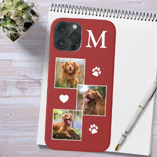 Pet Photo Collage Modern Oranje Dog Case-Mate iPhone Case