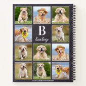 Pet Photo Collage Persoonlijk Monogram Puppy Dog Notitieboek (Achterkant)