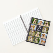 Pet Photo Collage Persoonlijk Monogram Puppy Dog Notitieboek (Binnen)