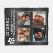 Pet Photo Collage & Sympathie Quote Rustic Dog/Cat Fleece Deken (Voorkant (Horizontaal))