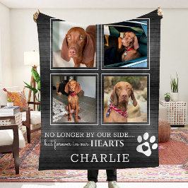 Pet Photo Collage & Sympathie Quote Rustic Dog/Cat Fleece Deken