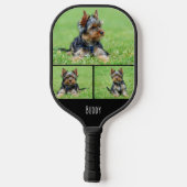 Pet Photo Collage with Name Pickleball Paddle (Achterkant)