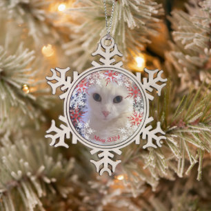 Pet Photo Custom Sneeuwvlokken Tin Sneeuwvlok Ornament