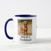 Pet Photo Dachshund Paw Blue Personalize Mok (Links)