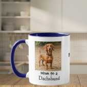 Pet Photo Dachshund Paw Blue Personalize Mok